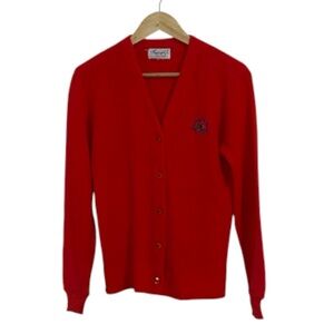 Haymaker Vintage Red Cardigan, Heritage Harbour Crest, Small